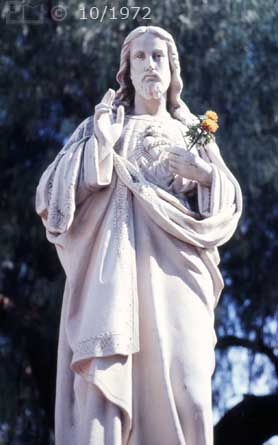 Color photo: Statue of Jesus - Embedded text: 10/1972