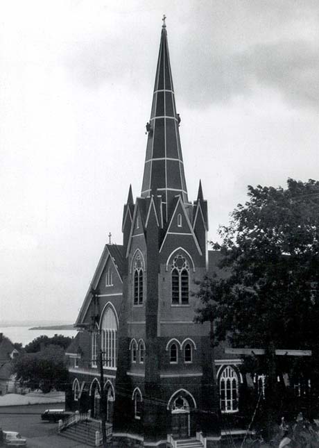 grayscale photograph: elevated view