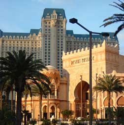 Color photo: View of Paris Hotel and Desert Passage