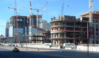 Color photo: Lots of Construction on the other side of Las Vegas Blvd
