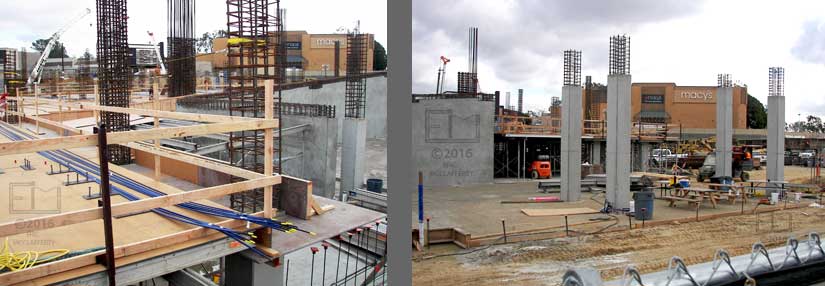 2 pics - Views of construction with Macy's in background
