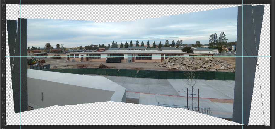 Image with corrected distortion but not yet croped