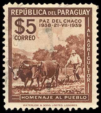 Color scan: Postage stamp of Paraguay