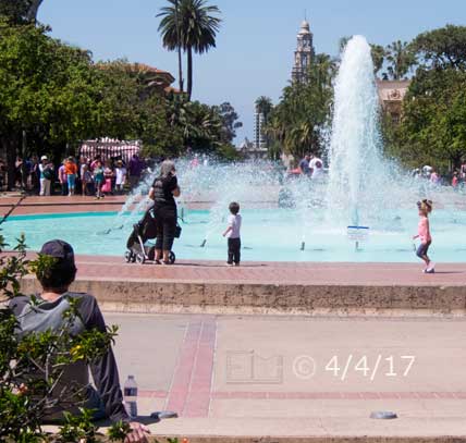 Color photo: Passengers boarding the Coaster train at Santa Fe station - Embedded text: 3/27/17