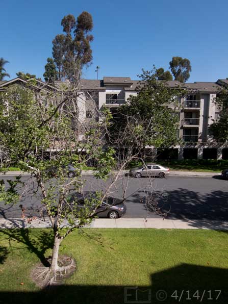 Color photo: Mid afternnoon wide overview of area of previoius image - Embedded text: 3/2i/17