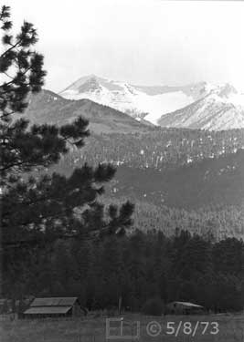 B/W photo: Portrait Scenic view - Embedded text: 5/8/73