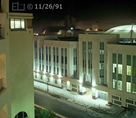 Color photo: Elevated SW view across 1st ave. from West side of Horton Plaza - Embedded text: 11/26/91