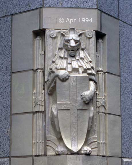 Color photo: Cornerstone of a building - Image taken: 4/7~12/1994