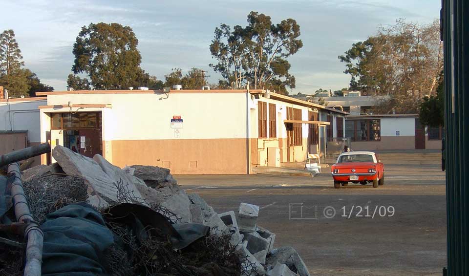 Color photo: View from north of old West City Center buildings - Embedded text: 1/21/09