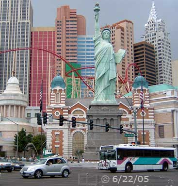 DSC color photo: View of NYNY from across intersection' - Embedded text: 6/22/05