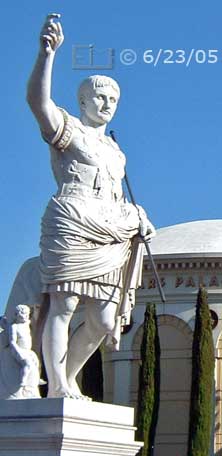 DSC color photo: Caesar's Palace statuary - Embedded text: 6/23/05