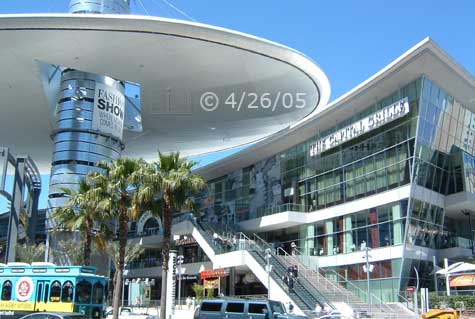 DSC color photo: View of Fashion Valley Mall from across Las Vegas Blvd - Embedded text: 4/26/05