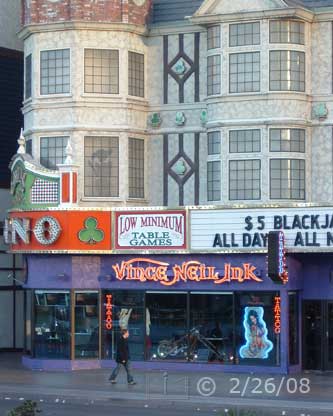 DSC color photo: View of Oshea's Casino from across street - Embedded text: 2/26/08