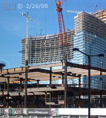 DSC color photo: Las Vegas Blvd construction viewed from across the street - Embedded text: 2/26/08