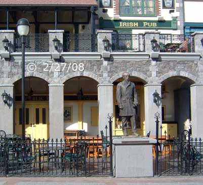 DSC color photo: Frontal, head on view of NYNY's Irish Pub - Embedded text: 2/27/08