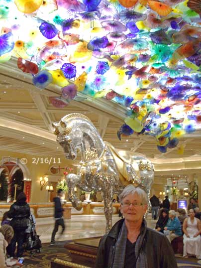 DSC color photo: Bellagio's stained glass display - Embedded text: 2/16/11