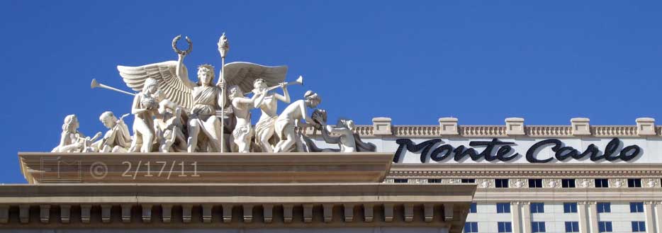 DSC color photo: Exterior decorations of Monte Carlo Casino/Hotel  - Embedded text: 2/17/11