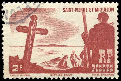 Color scan: 2 franc postage stamp