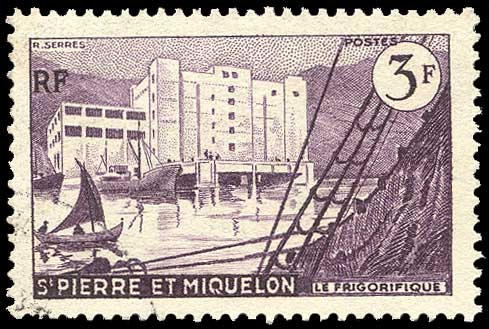 Color scan: 3 franc postage stamp