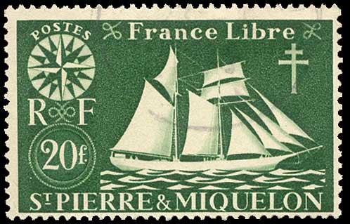 Color scan: 20 franc postage stamp