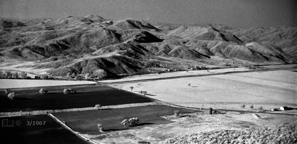Infrared B/W image: Wide view from across valley